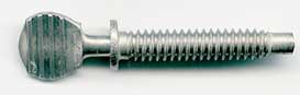 10-24 left hand thread shoulder, grooved, dog point thumb screw, 18/8 stainless steel
